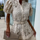 🏖️Summer Hot Sale 49% OFF🌼Women's Retro Short Sleeve Hollow Out Lace Dress