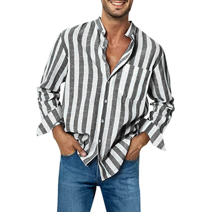 🎁 Hot Sale 49% OFF 🔥Men's Casual Stylish Striped Long-Sleeve Shirt