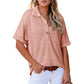 🎁 Hot Sale 49% OFF 🔥Women's Lapel Loose Short Sleeve Top