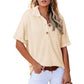 🎁 Hot Sale 49% OFF 🔥Women's Lapel Loose Short Sleeve Top