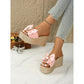 🎉2025 New Products Hot Sale✨Bowknot PU Leather Wedge Slippers-Buy 2 Get 10% Off