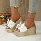 🎉2025 New Products Hot Sale✨Bowknot PU Leather Wedge Slippers-Buy 2 Get 10% Off