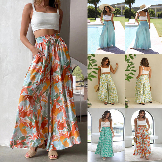 🌞2025 Summer New Arrivals🌸Bohemian Print Wide Leg Pants