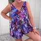 🌸Summer Hot Sale 49%OFF🌸Sleeveless V-Neck Printed Swimsuit 😍Free Black Underwear