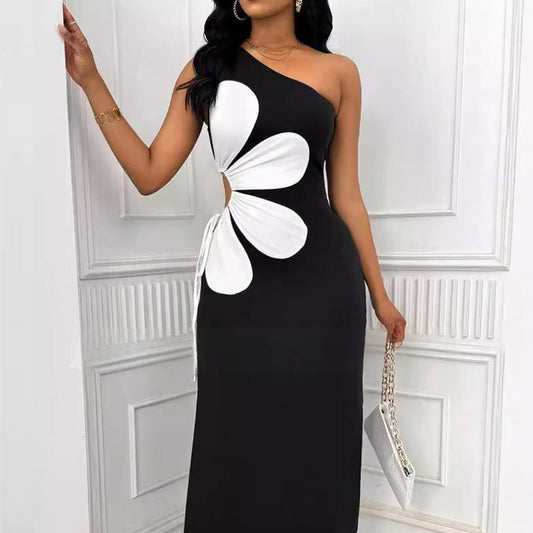 🎁 Hot Sale 49% OFF 🔥Floral One Shoulder Slim A-line Dress