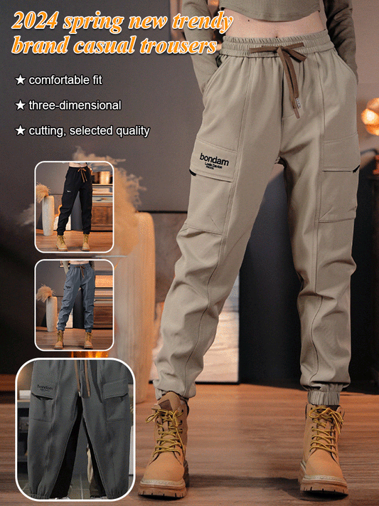 🎁 Hot Sale 49% OFF 🔥2024 spring and autumn explosion models loose drawstring leg tide leisure trousers