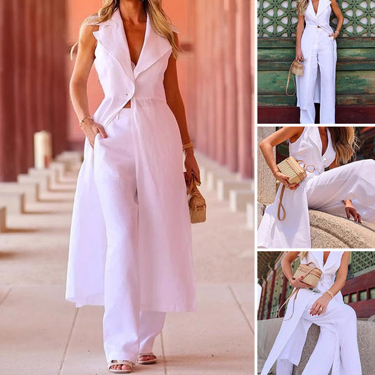 🌸Summer Hot Sale 49%OFF🌸Women’s V-Neck Sleeveless Top and Pants Set