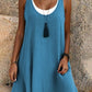 🌸Summer Hot Sale 49%OFF🌸 Women's Casual Loose Sleeveless Fake Two Piece Tank Dress
