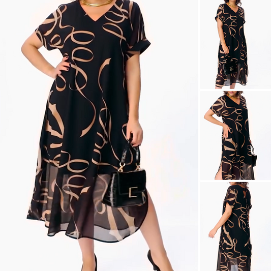 🎉2025 New Products Hot Sale✨Flowy V-Neck Midi Dress