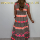 💕What should I wear tomorrow?💕Women's Loose V-Neck Vintage Stripe Pattern Sleeveless Dress