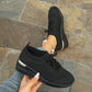 🌸Summer Hot Sale 49%OFF🌸Women's Breathable Stretchy Knit Wedge Heel Shoes with Adjustable Laces