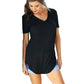 🎊2026 Explosive Large Size V Neck T Shirt 🎊the perfect choice for plus size women!