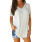 🎊2026 Explosive Large Size V Neck T Shirt 🎊the perfect choice for plus size women!