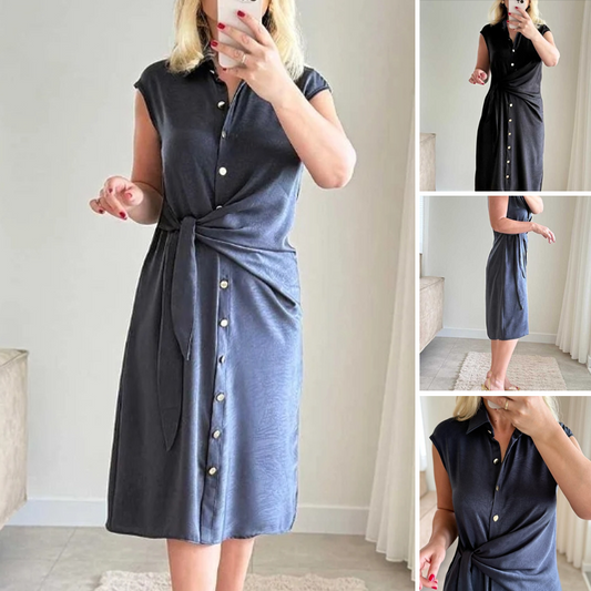 🎉2025 New Products Hot Sale✨Women's Casual Tie Waist Loose Fit Dress