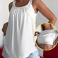 🎉2025 New Products Hot Sale✨Women's Solid Loose-Fit U-Neck Ruffled Strap Camisole