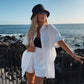 🏖️Summer Hot Sale 49% OFF🌼Vibrant Solid Color Short Sleeve Shirt & High Waisted Shorts 2-Piece Set