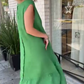 💕Buy 2 get extra 8% off 💕Women’s Casual Solid Round-Neck Sleeveless Long Dress