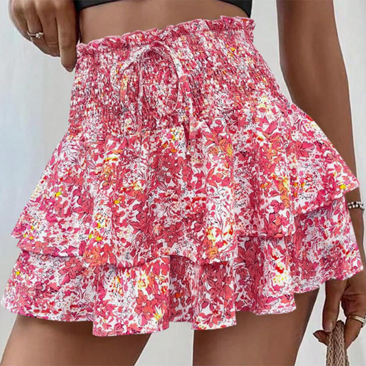 🎁 Hot Sale 49% OFF 🔥Lightweight Slimming Floral Ruffle Tiered Skirt