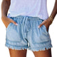 🌞2025 Summer New Arrivals🌸High Waist Drawstring Distressed Denim Shorts