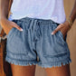 🌞2025 Summer New Arrivals🌸High Waist Drawstring Distressed Denim Shorts