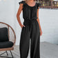🎉Last Day Promotion 49% OFF💃Women's Solid Color Pleated Square Neck Jumpsuit