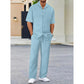🏖️Summer Hot Sale 49% OFF🌼Men's Collared Top & Drawstring Pants Set