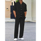 🏖️Summer Hot Sale 49% OFF🌼Men's Collared Top & Drawstring Pants Set