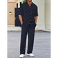 🏖️Summer Hot Sale 49% OFF🌼Men's Collared Top & Drawstring Pants Set