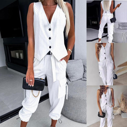 🎉Hot Sale 49% OFF🎉Women's Fashion Striped 2-Piece Set