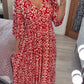 ❤️‍🔥2025 Summer Sale 49% OFF🌷Bohemian casual print V-neck shirred waist long dress