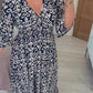 ❤️‍🔥2025 Summer Sale 49% OFF🌷Bohemian casual print V-neck shirred waist long dress