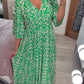 ❤️‍🔥2025 Summer Sale 49% OFF🌷Bohemian casual print V-neck shirred waist long dress