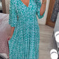 ❤️‍🔥2025 Summer Sale 49% OFF🌷Bohemian casual print V-neck shirred waist long dress