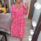 ❤️‍🔥2025 Summer Sale 49% OFF🌷Bohemian casual print V-neck shirred waist long dress