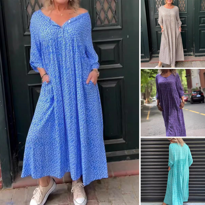 🌞2025 Summer New Arrivals🌸Women's Casual Round Neck Printed Dress