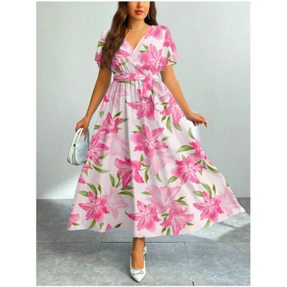 🎁 Hot Sale 49% OFF 🔥Summer Vacation Style Floral Lace-Up Long Dress