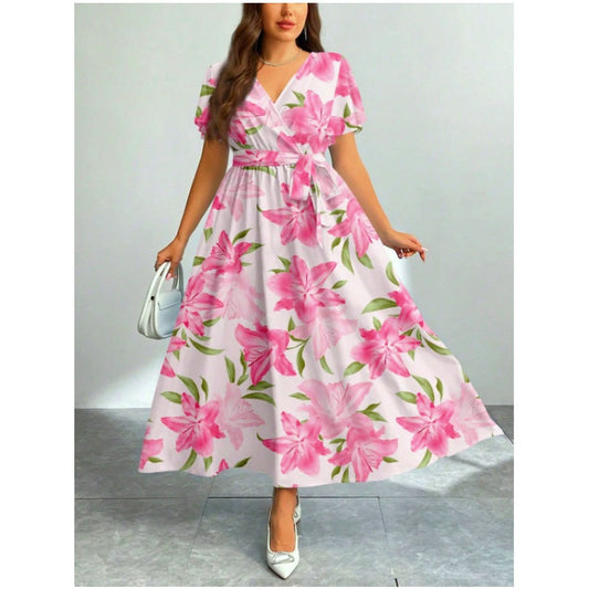🎁 Hot Sale 49% OFF 🔥Summer Vacation Style Floral Lace-Up Long Dress