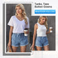 🌞2025 Summer New Arrivals🌸High Waist Drawstring Distressed Denim Shorts