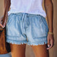 🌞2025 Summer New Arrivals🌸High Waist Drawstring Distressed Denim Shorts