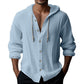 Men's Casual Solid Color Long Sleeve Hooded Top