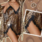 Sexy Leopard Print Robe & Nightgown Set