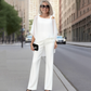 Women’s Irregular Chiffon Tops ＆ Wide-Leg Pants 2-Piece Set
