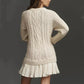 💗LAST DAY -49% OFF💗Women's Cable-Knit Mini Sweater Dress