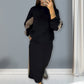 ❄️Winter Sale - 49% OFF🧥Loose Color Block Long Sleeve Top & Split Skirt Set