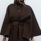 🔥🧥New Hot Sale - Winter Sale - Women's Stand Collar Shawl Coat (with Belt)