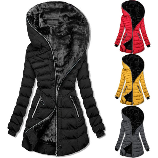 ❄️Last week of discounted offers🔥🔥Women's Hooded Mid-Length Winter Coat with Plush Lining