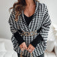 🎁 Hot Sale 49% OFF 🔥Open Front Houndstooth Poncho for Women