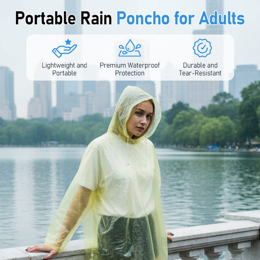 Portable Rain Poncho for Adults