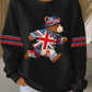 Women's British style  Print Casual Sweatshirt