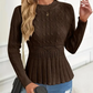 🎅🔥【Free shipping】⏳Women's Chunky-Knitted Crew Neck Peplum Sweater